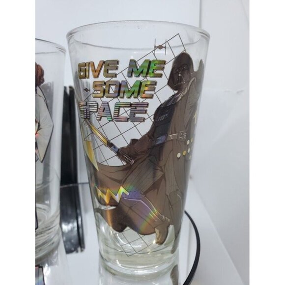 Star Wars 16 Oz Glassware Set of 2 - Darth Vader & Princess Leia - Picture 3 of 7